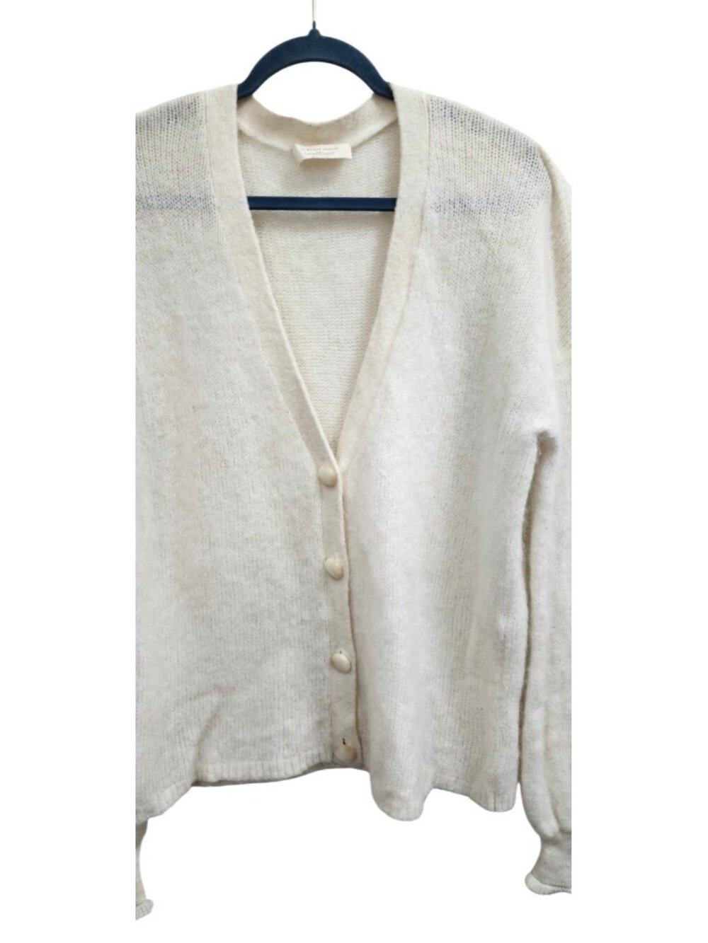 Sézane Paris Mohair Wool Blend Cardigan Ivory Button Front Oversized M/ L - Picture 5 of 16